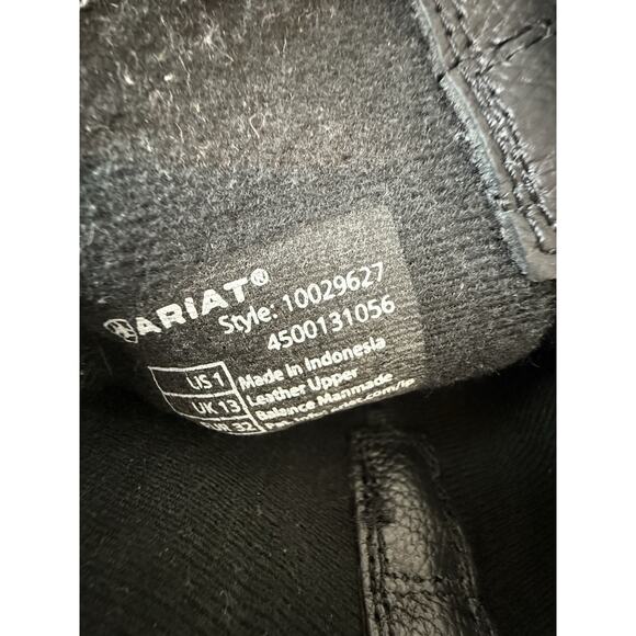 Ariat Kids Tycoon Western Black Boots Cowboy Black Aztec Stitching Kids Size 1 - Picture 10 of 10